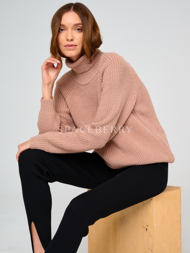 Женский вязаный свитер оверсайз, джемпер